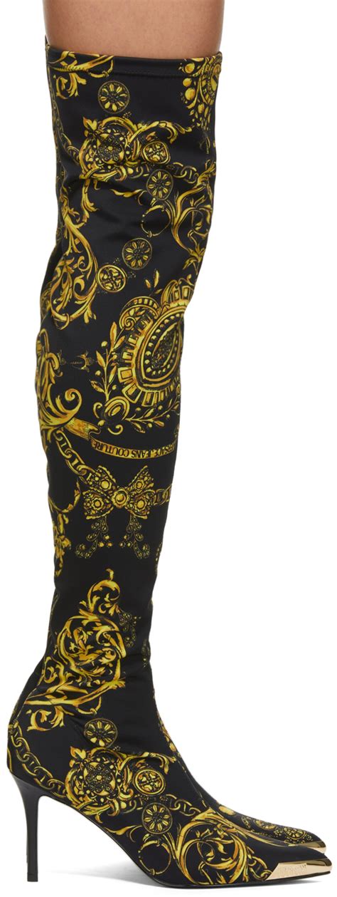 versace jeans couture over the knee boots|versace boots women.